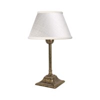 Tischleuchte E14 Messing Stoff 29 cm in Bronze Antik...
