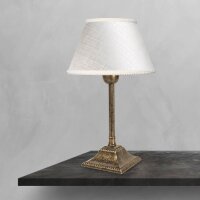 Tischleuchte E14 Messing Stoff 29 cm in Bronze Antik...