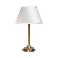 Lampe de table tissu laiton 32,5 cm en bronze blanc E14