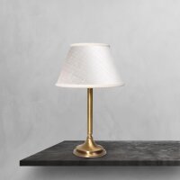 Lampe de table tissu laiton 32,5 cm en bronze blanc E14