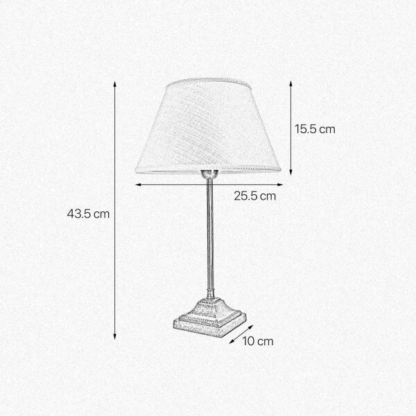 Tischlampe Rustikal 43,5 cm Messing Stoff E14 ELENA