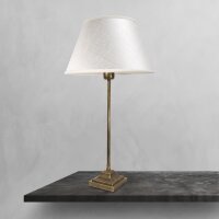 Tischlampe Messing Stoff 56 cm in Bronze Antik Weiß...