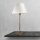 Tischlampe Messing Stoff 56 cm in Bronze Antik Weiß E27