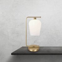 Tischleuchte Messing Glas 46 cm E27 in Bronze hell...