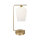 Lampe de table laiton verre 46 cm E27 en bronze clair blanc
