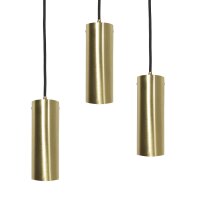 Suspension 3 flammes E27 laiton fer en noir bronze
