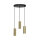 Suspension 3 flammes E27 laiton fer en noir bronze