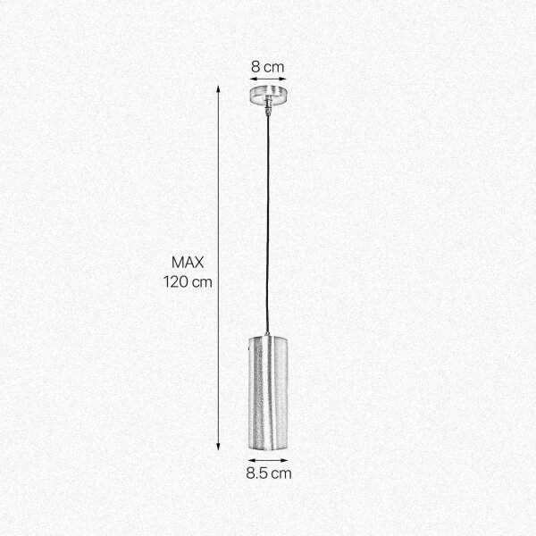 Pendelleuchte Zylinder Ø 8,5 cm Messing massiv E27