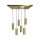 Hängeleuchte Messing B: 80 cm in Bronze hell 6x E27 massiv