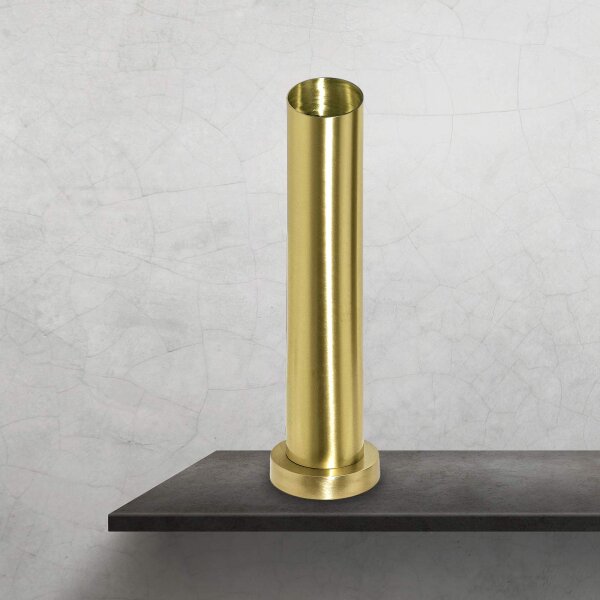 Tischlampe Messing H: 43 cm Ø 8,5 cm schmal massiv E27