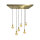 Hängeleuchte Messing massiv B: 80 cm in Bronze hell 6x E27