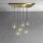 Hängeleuchte Messing massiv B: 80 cm in Bronze hell 6x E27