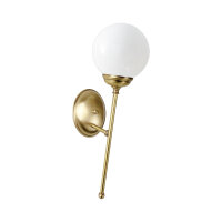 Applique murale laiton verre E14 en bronze clair brillant...