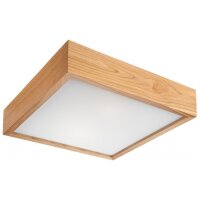 Plafonnier carr&eacute; L : 37,5 cm en ch&ecirc;ne 2x E27...