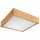 Plafonnier carr&eacute; L : 37,5 cm en ch&ecirc;ne 2x E27 bois verre