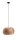 Suspension ronde en bois naturel E27 &Oslash;38 cm d&eacute;coratif