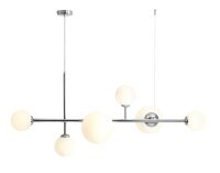 Grande lampe suspendue verre métal chrome blanc...