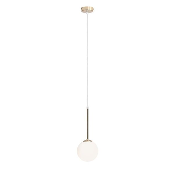 Lampe à suspendre sphère verre E14 Ø14 cm rond en or blanc