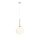Suspension ronde boule de verre m&eacute;tal E27 en or blanc
