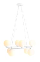 Suspension moderne blanc verre m&eacute;tal &Oslash;68 cm...