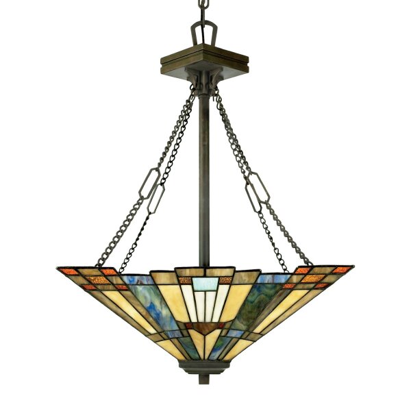 Elegante Tiffany Pendelleuchte Buntglas kürzbar