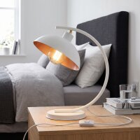 Lampe de table flexible Blanc Métal E27 40 cm Loft...