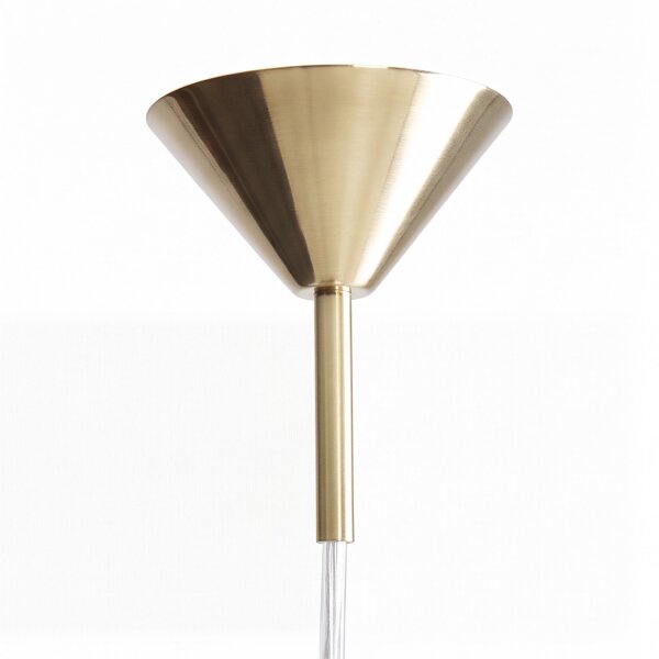 Suspension E27 en or clair boule de verre 30 cm rond