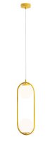 Lampe à suspendre jaune métal verre L:18,5...