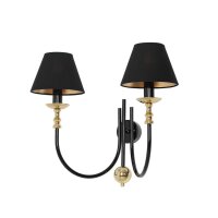 Loft Wandlampe blendarm Stoff Schirm E14 B:48 cm Schwarz