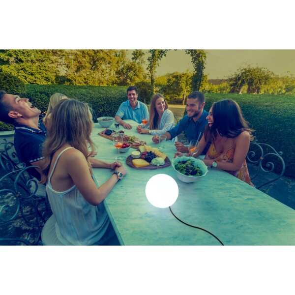 Leuchtkugel Kabel Stecker Ø 20 cm LED E27 2700 K Garten