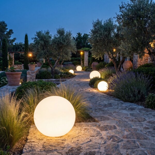 Leuchtkugel Kabel Stecker Ø 20 cm LED E27 2700 K Garten