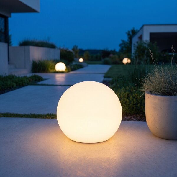 Lampe boule câble fiche Ø 30 cm IP65 incl. E27 LED 2700 K