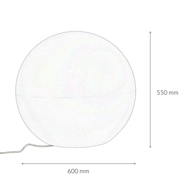 Lampe boule câble fiche Ø 60 cm IP65 incl. E27 LED grande