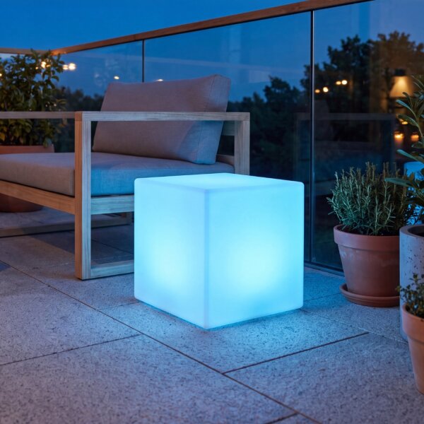Lampe dextérieur LED Solar Dimmer RGBW Télécommande IP65 L : 20 cm