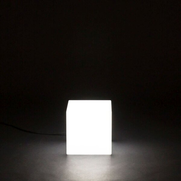 Cube lumineux extérieur câble fiche IP65 E27 LED 6500 K L : 20 cm