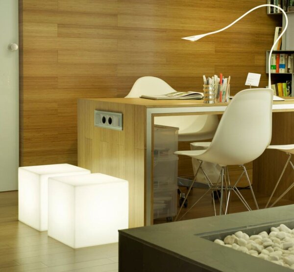 Cube lumineux Câble Connecteur Blanc IP65 E27 LED 6500 K L : 32 cm