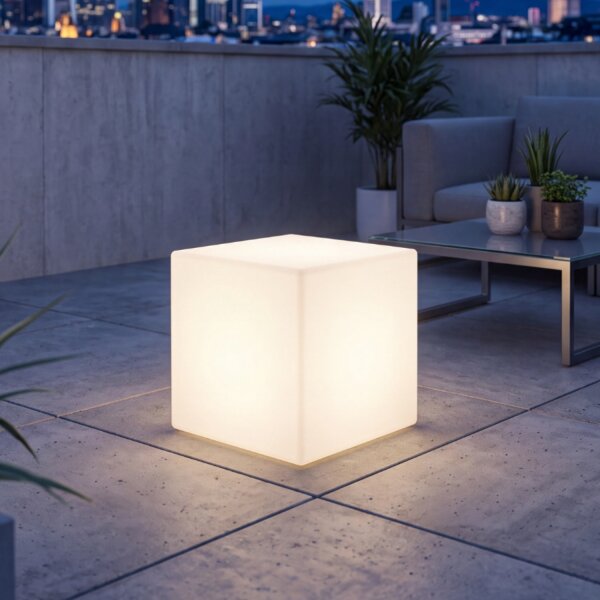 Cube lumineux Fiche Câble L : 40cm IP65 E27 LED 6500 K