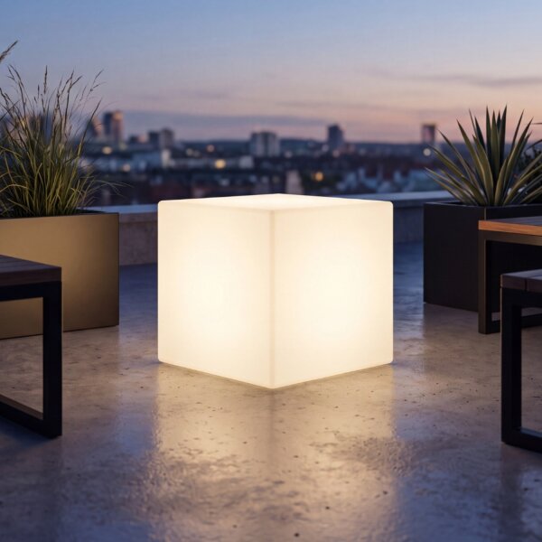 Lampe de jardin LED solaire L:43cm Changement de couleur Télécommande IP65