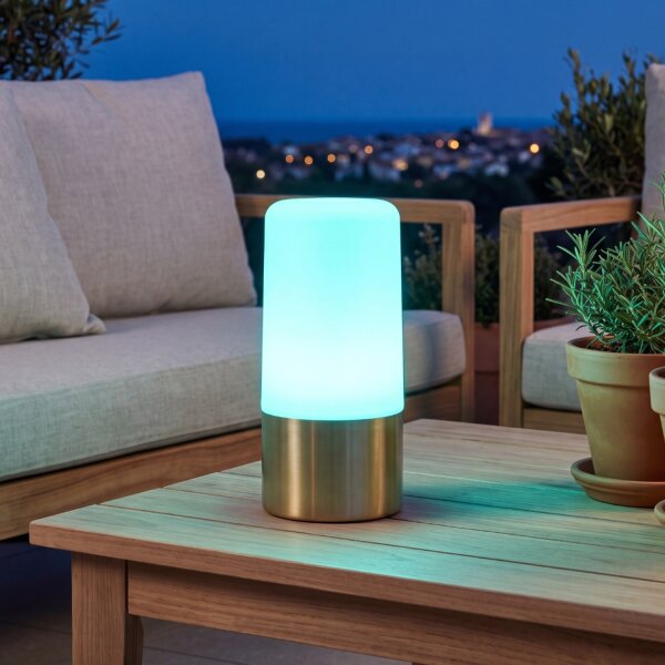 Akku Tischlampe LED Dimmer Farbwechsel portable IP44 extérieur