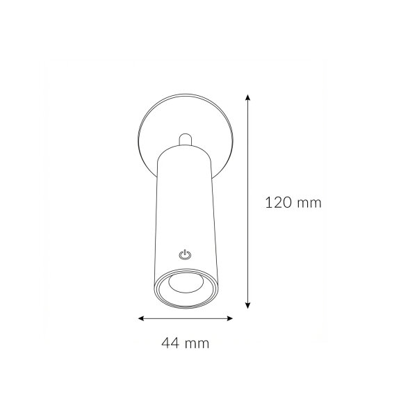 LED Wandleuchte Akku Dimmer tragbarer Schirm 3000 K Schwarz