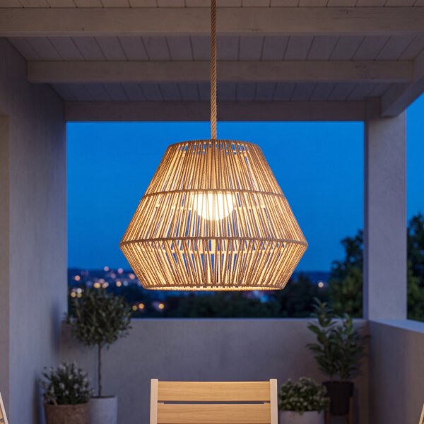 Hängeleuchte Boho LED Modul Akku Dimmer Fernbedienung IP54 außen