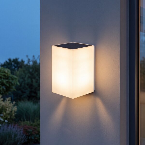 Solar Außenleuchte Bewegungsmelder LED H: 18 cm IP65 Wand
