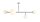 Plafonnier allong&eacute; m&eacute;tal verre en chrome blanc 117 cm