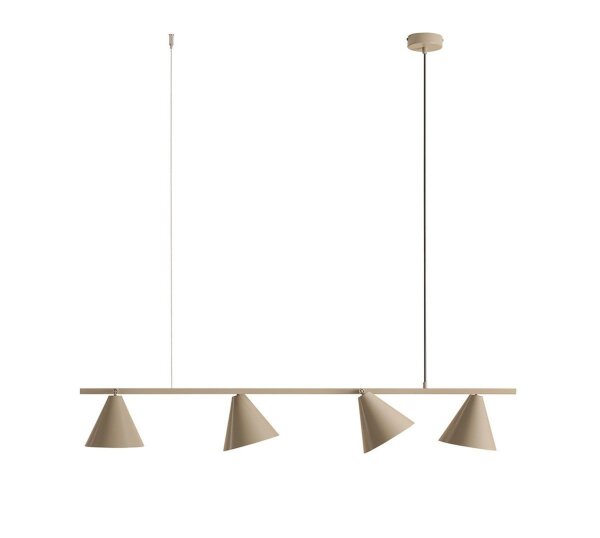 Hängelampe Beige Metall 4-flammig L:120 cm flexibel