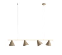Hängelampe Beige Metall 4-flammig L:120 cm flexibel