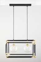 Lampe à suspendre métal verre noir G9 L:54...