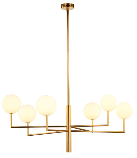 Grande lampe de plafond en or blanc verre laiton G9 L:104 cm