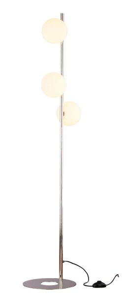 Blendarme Stehleuchte Nickel Glas G9 151 cm klein 3-flmg