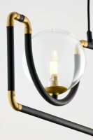 Lampe à suspendre en noir et or métal verre...