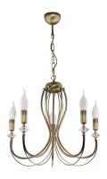Rustikaler Kronleuchter Metall in Messing L:52 cm 5-flmg